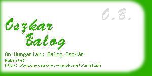 oszkar balog business card